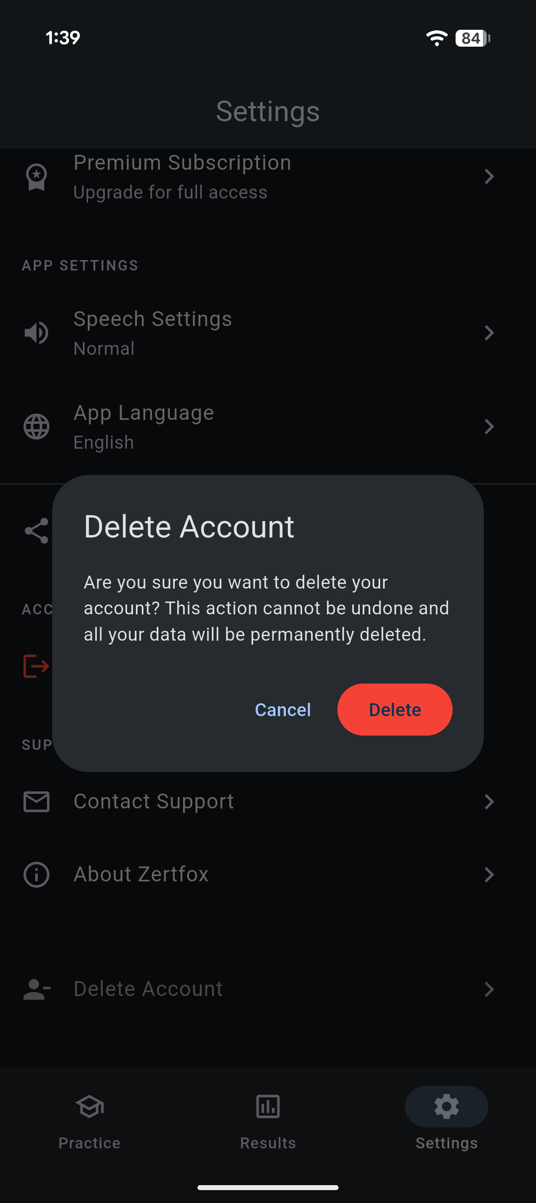 Step 2: Confirm account deletion